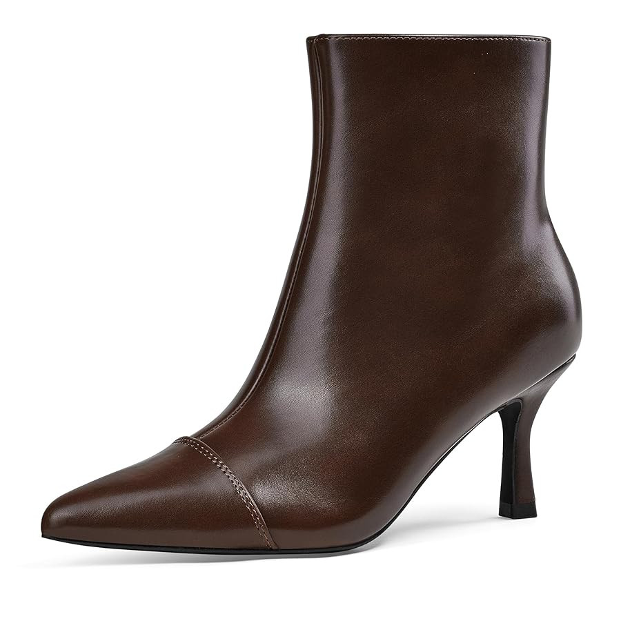 Elisabet Tang Ankle Boots Booties for Women Pointed Toe 3 Inches Heel Dress Comfy with Side Zippe... | Amazon (US)