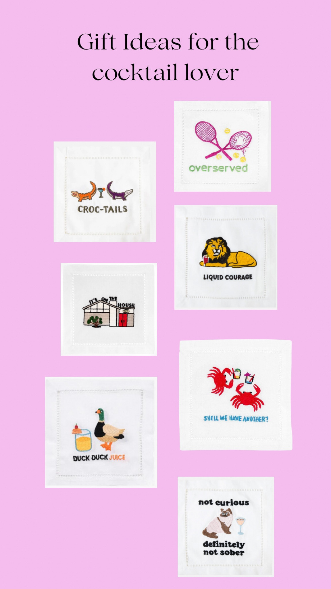 The cutest cocktail napkins for your next get together!

#LTKGiftGuide #LTKhome #LTKparties