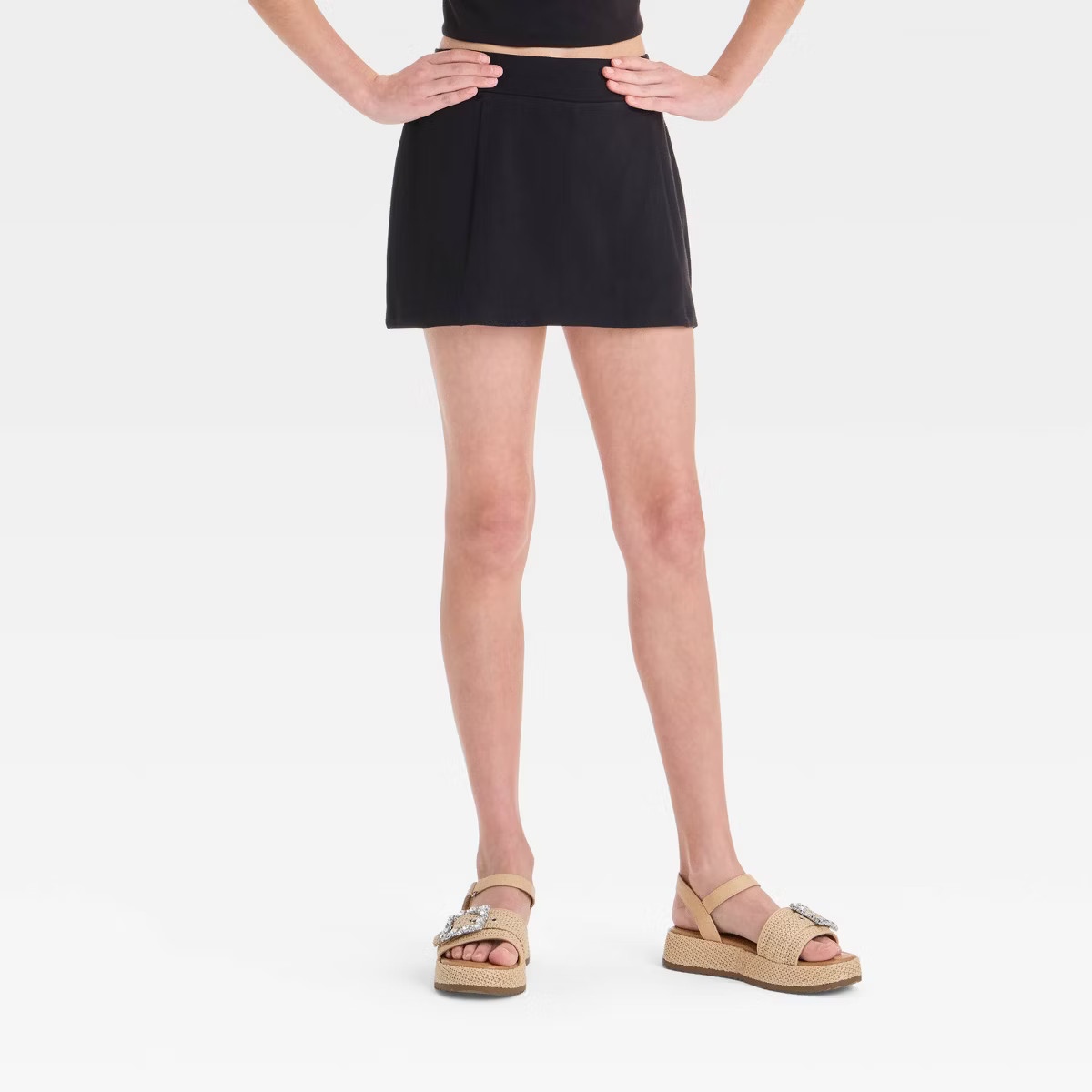 Girls' Knit Skorts - art class™ Red L: Midweight Jersey, Built-in Shorts, Elastic Waistband | Target