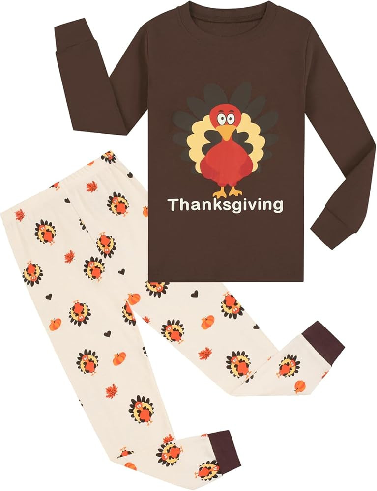 Joyond Kids Christmas Pajamas Boys Girls Hanukkah Thanksgiving Pjs Set Holiday Sleepwear 100% Cot... | Amazon (US)