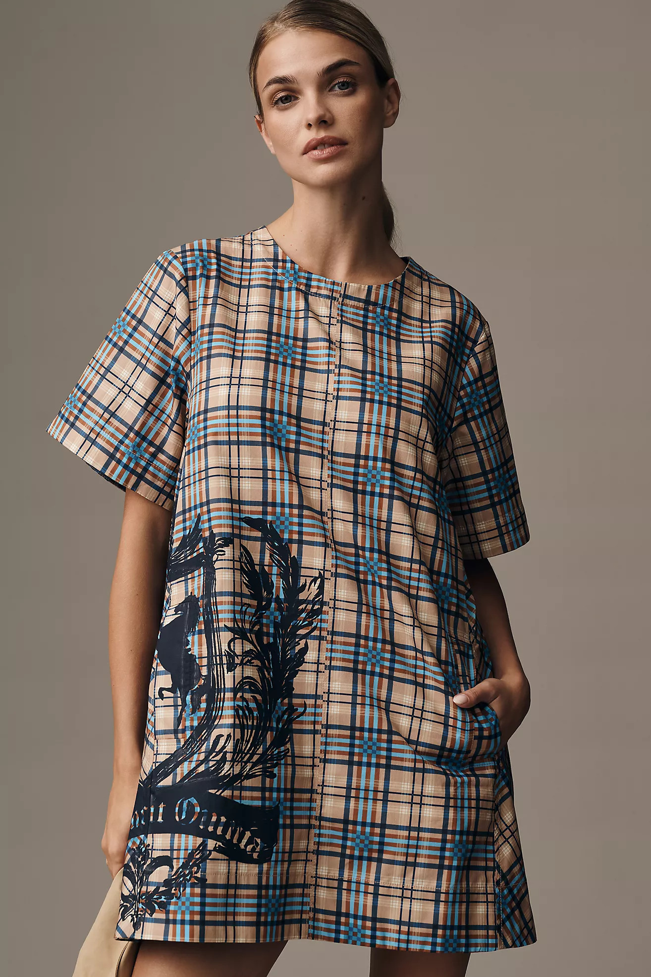 The Emmy Short-Sleeve Swing Mini Dress by Maeve | Anthropologie (US)