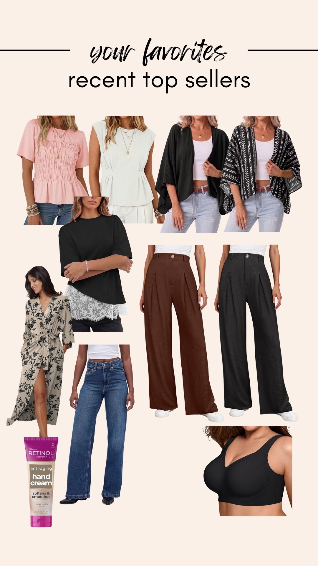 Recent top sellers!! For good reason! I wear a L in everything, except the robe, I did size up one for a more oversized fit. True size 12 short in the jeans.

#LTKOver40 #LTKMidsize #LTKPetite