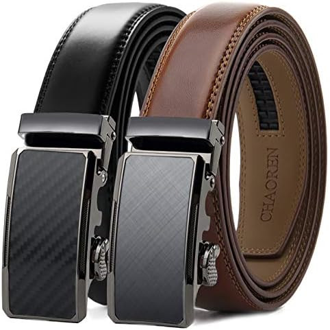 CHAOREN Mens Dress Belt Leather 2 Pack - Mens Ratchet Belt for Dress Shirt and Pants Every Occasi... | Amazon (US)