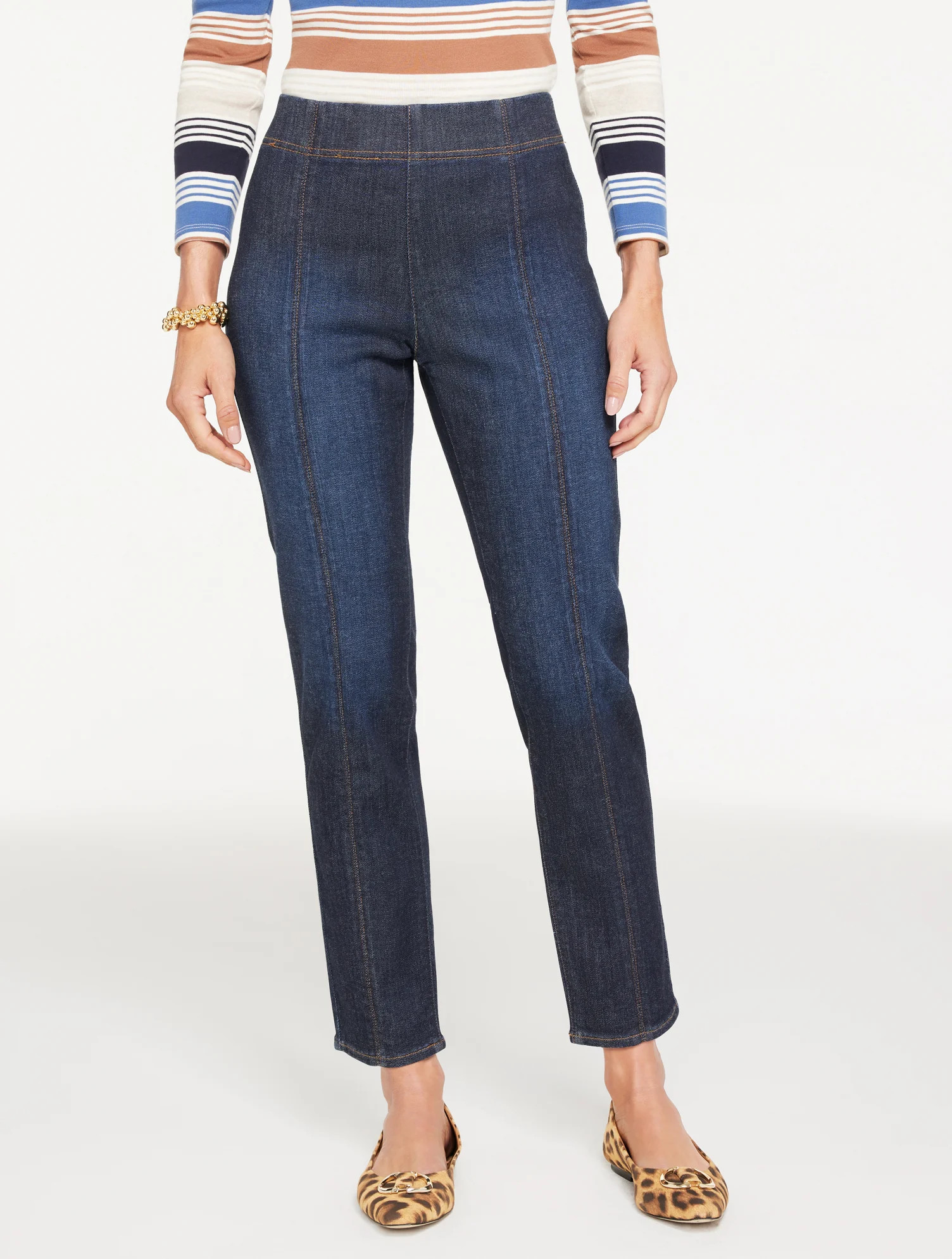 Plus Petite - Slim Ankle Pull-On Travel Jeans - Asbury Wash - 2X Talbots | Talbots