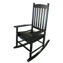 Mainstays Outdoor Wood Slat Rocking Chair, Black | Walmart (US)
