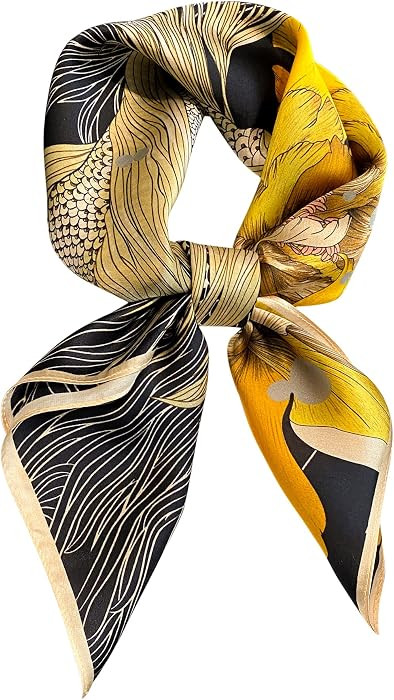 FEIBOON 100% Pure Mulberry Silk Square Scarf 26"x26" Headscarf | Amazon (US)