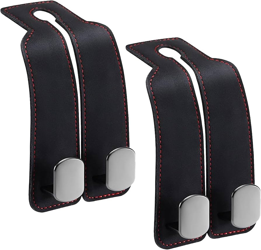 SEATHAVEN 2 Pack Double Car Purse Hook Holds Up to 25 kg / 55 lbs XL Faux Leather with Durable Me... | Amazon (US)