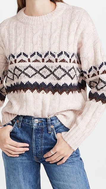 Noah Fair Isle Cable Knit Sweater | Shopbop
