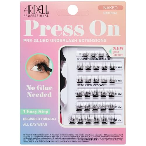 Ardell Naked Press On Lashes Pre-Glued Eyelash Clusters Extensions - Self Adhesive Eyelashes, Natural Soft Volume, No Glue Needed Lash Clusters, 1 Pack | Amazon (US)