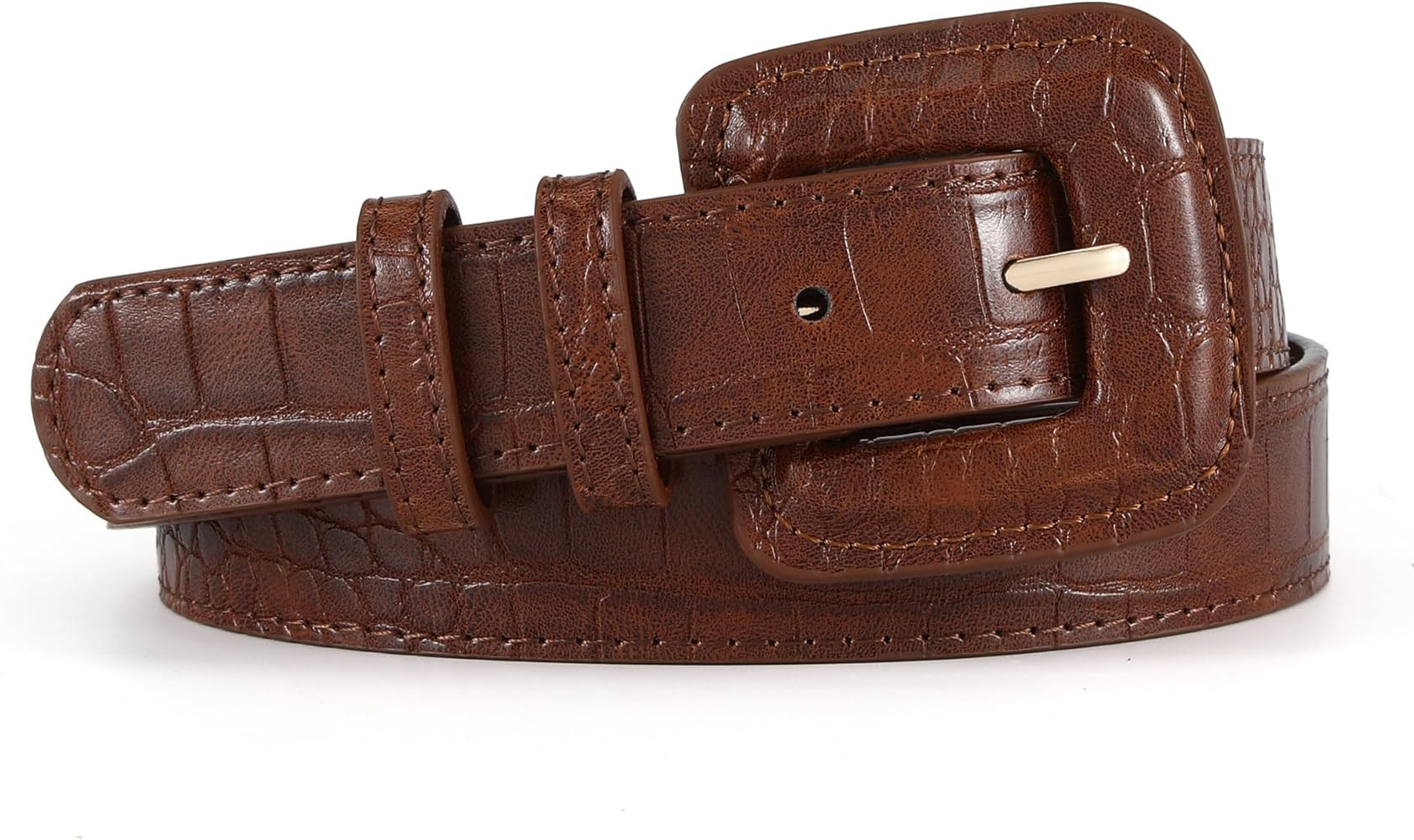 HOTWILL Women Belt for Jeans Dress Fashion Buckle Faux Leather Waist Belt for Ladies Coats | Amazon (US)