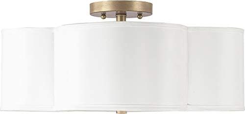 Capital Lighting 4453BG-561 Quinn Decorative Fabric Shade Semi Flush Ceiling Light Fixture, 4-Lig... | Amazon (US)