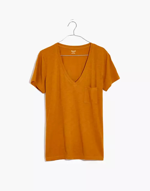Whisper Cotton V-Neck Pocket Tee | Madewell