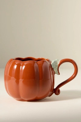 Figural Pumpkin Glazed Stoneware Mug | Anthropologie (US)