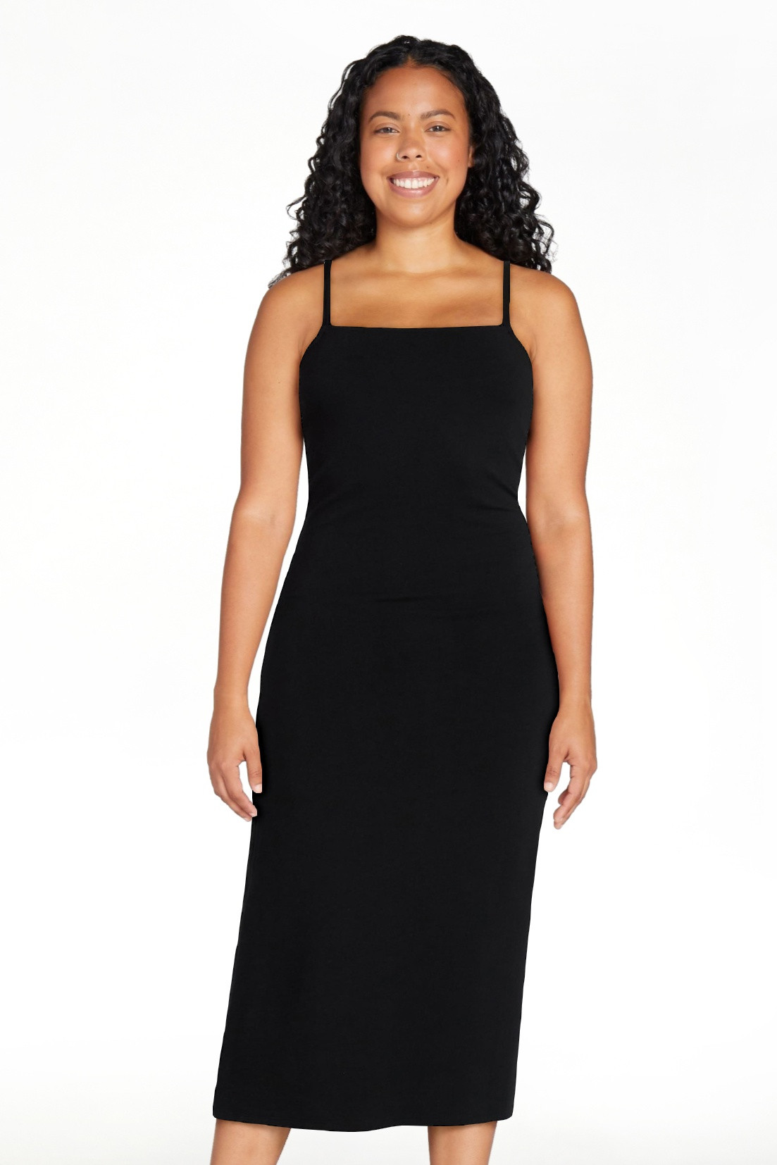 No Boundaries Sleeveless Square Neck Midi Dress, Women's & Women's Plus Sizes XXS-4X | Walmart (US)