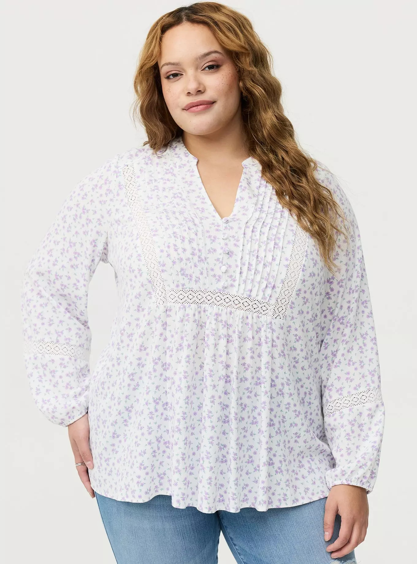 Crinkle Gauze Pintuck Blouse | Torrid (US & Canada)