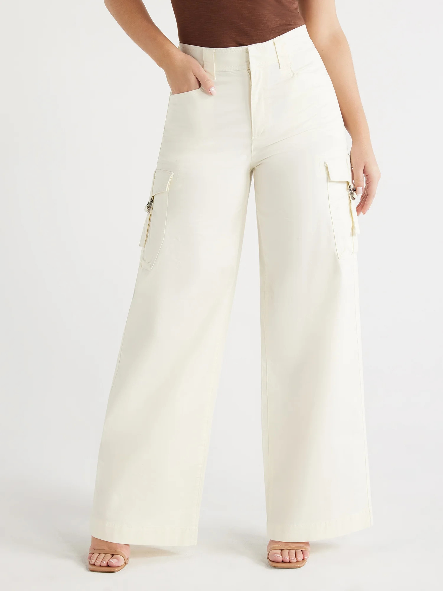 Sofia Jeans Women's Wide Leg Cargo Pants, 32" Inseam, Sizes 0-22 | Walmart (US)