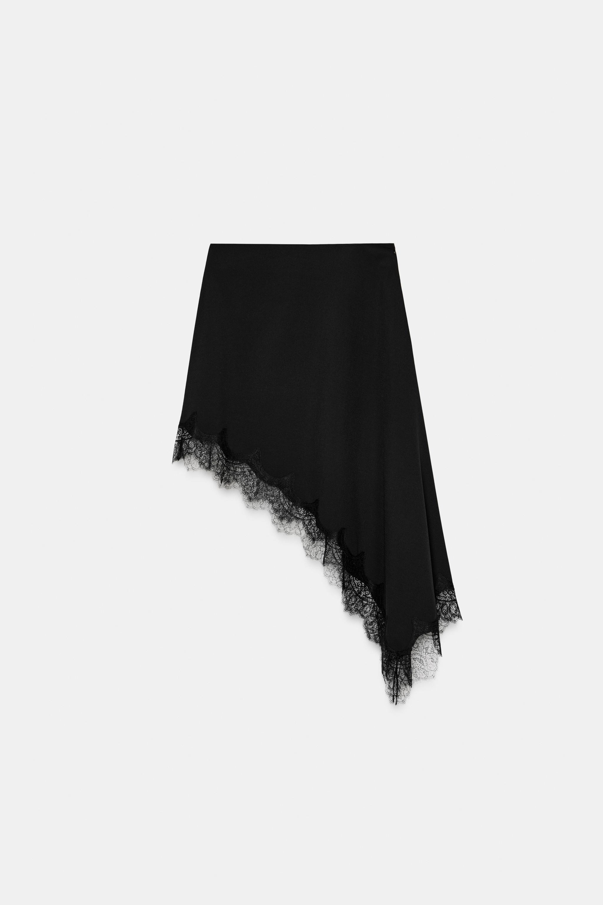 ASYMMETRIC LACE SKIRT ZW COLLECTION | Zara US