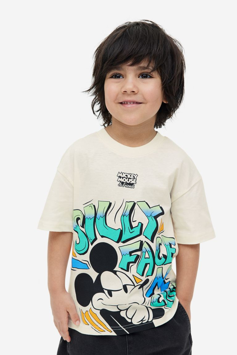 Printed T-shirt - Cream/Mickey Mouse - Kids | H&M US | H&M (US + CA)