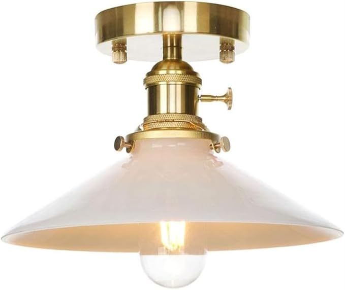 ZentOY Industrial Ceiling Light Fixtures with Switch E27 Vintage Metal Copper Hanging Flush Mount... | Amazon (US)