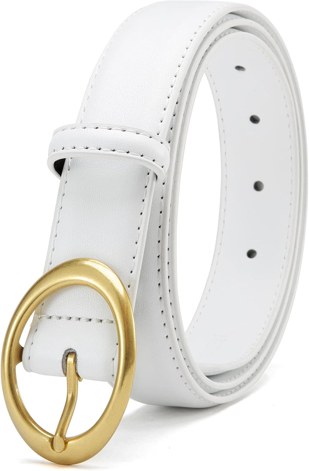 Womens Belts for Jeans, CR Womens Leather Belt with Gold Buckle, 1.15" Width Ladies Casual Belts ... | Amazon (US)