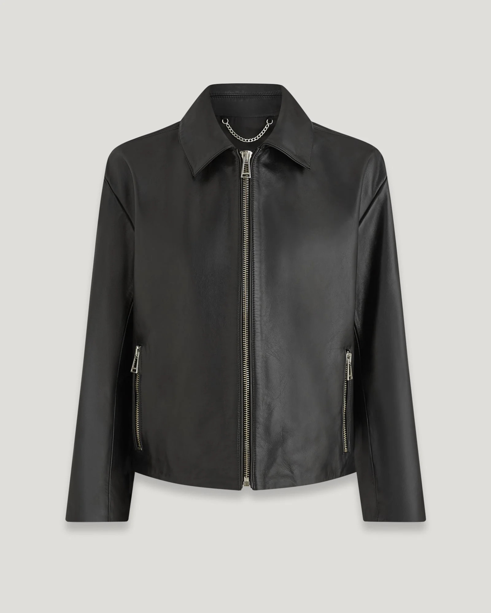 Belstaff Copper Jacket Women's Satin Finish Leather Black Size L | Belstaff (US)