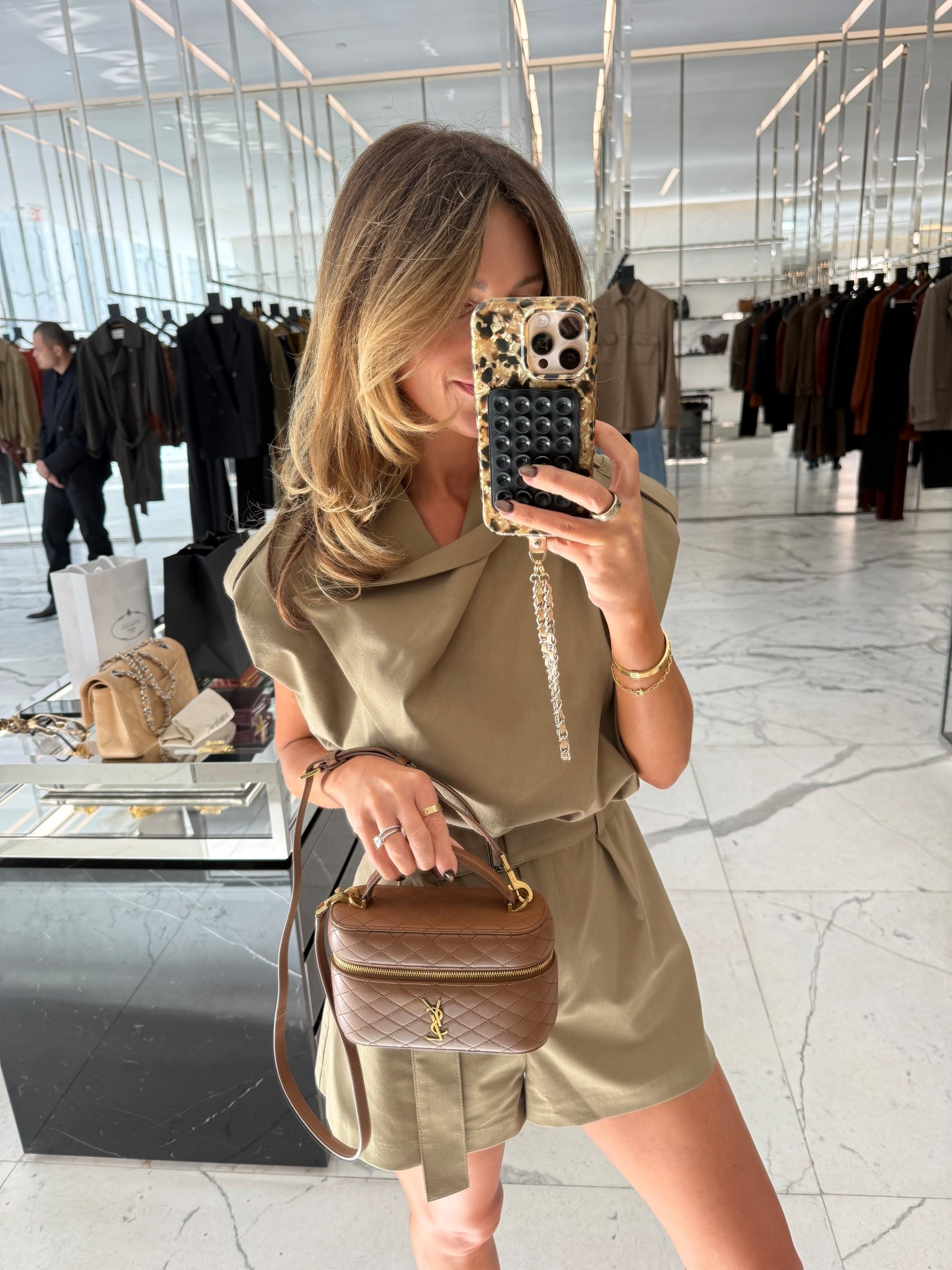 Zara jumpsuit size small 
Chanel leopard ballet flats 
Amazon sunglasses
Loving this new YSL bag 

#LTKStyleTip #LTKOver40 #LTKTravel