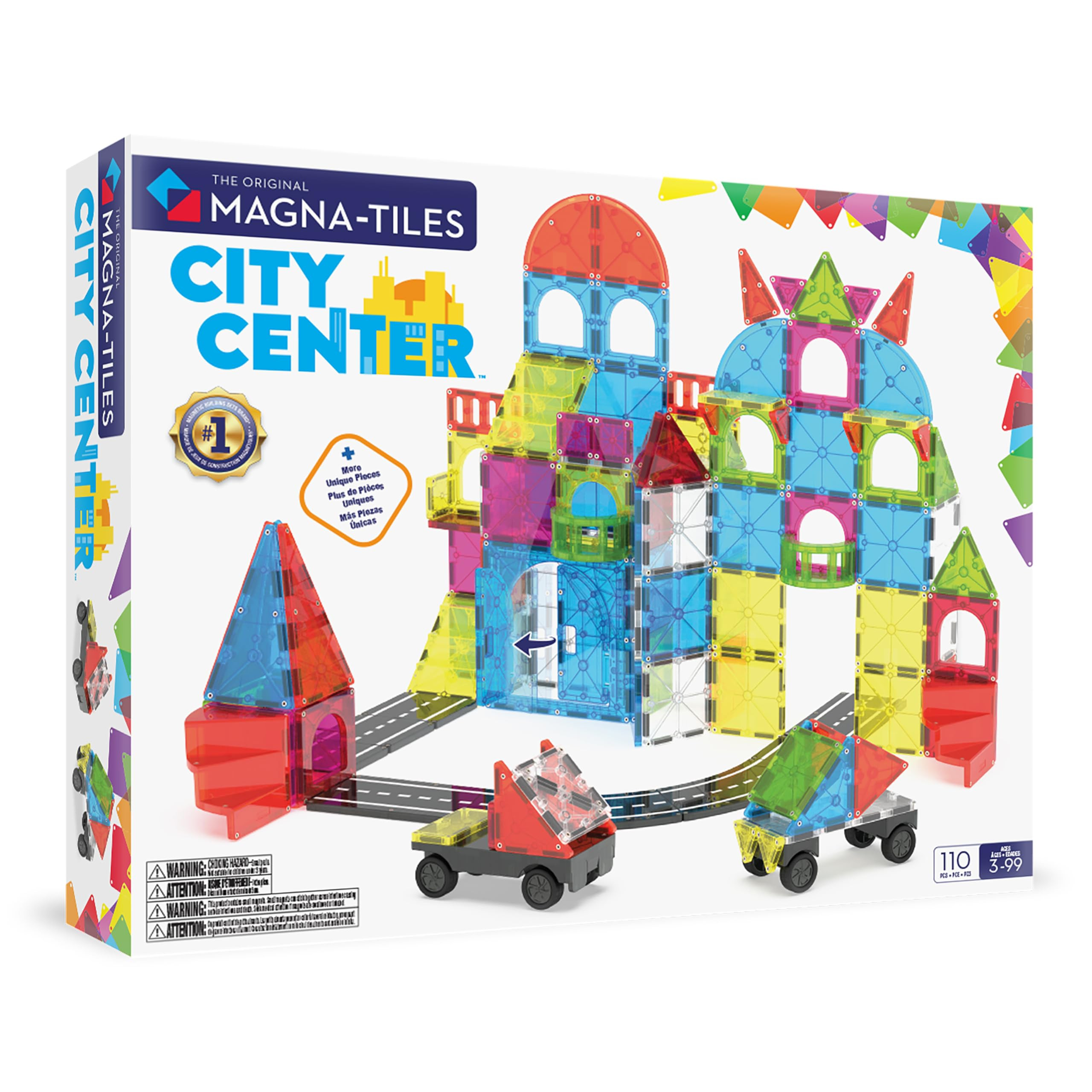 MAGNA-TILES City Center 110-Piece Magnetic Construction Set, The Original Magnetic Building Brand | Amazon (US)