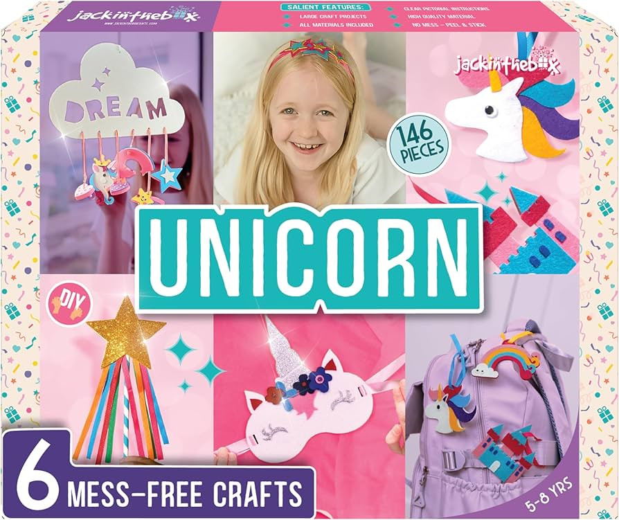 jackinthebox Unicorn Crafts for Kids Ages 5-8, 6-in-1 Unicorn Gifts for Kids, Unicorn Craft Kit, ... | Amazon (US)