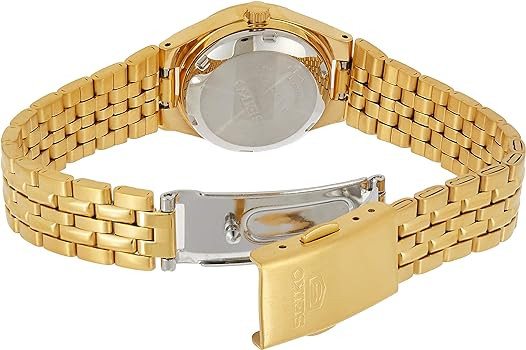 Seiko Women's SYMA04 5 Automatic Gold Dial Gold-Tone Stainless Steel Watch | Amazon (US)