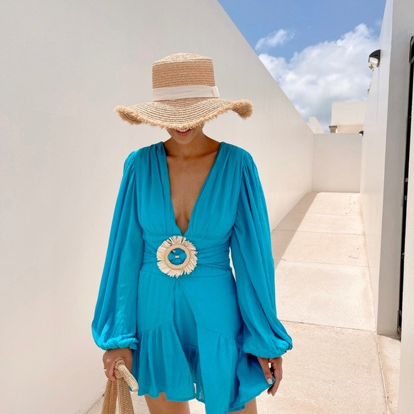 Missguided Aqua Blue Long-sleeve Mini Dress | Poshmark