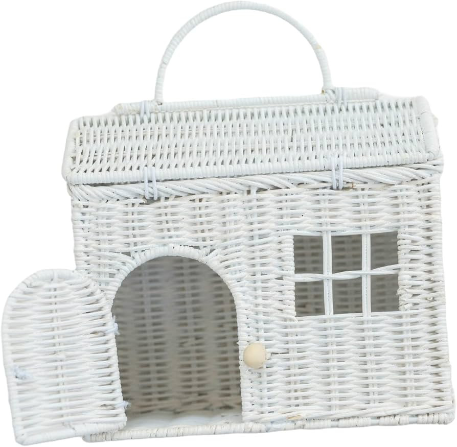 Rool Wicker Little Doll House Basket & Rattan Purse, House Shaped Basket & Doll Carrier for Mouse... | Amazon (US)