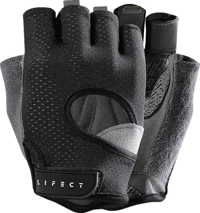 LIFECT Freedom Workout Gloves, Knuckle Weight Lifting Shorty Fingerless Gloves with Curved Open B... | Amazon (US)