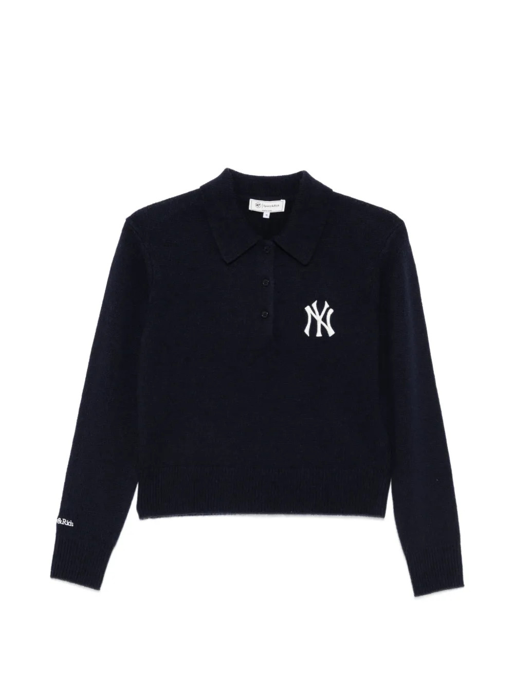Sporty & Rich Heritage Yankees Embroidered Sweater | Blue | FARFETCH | Farfetch Global