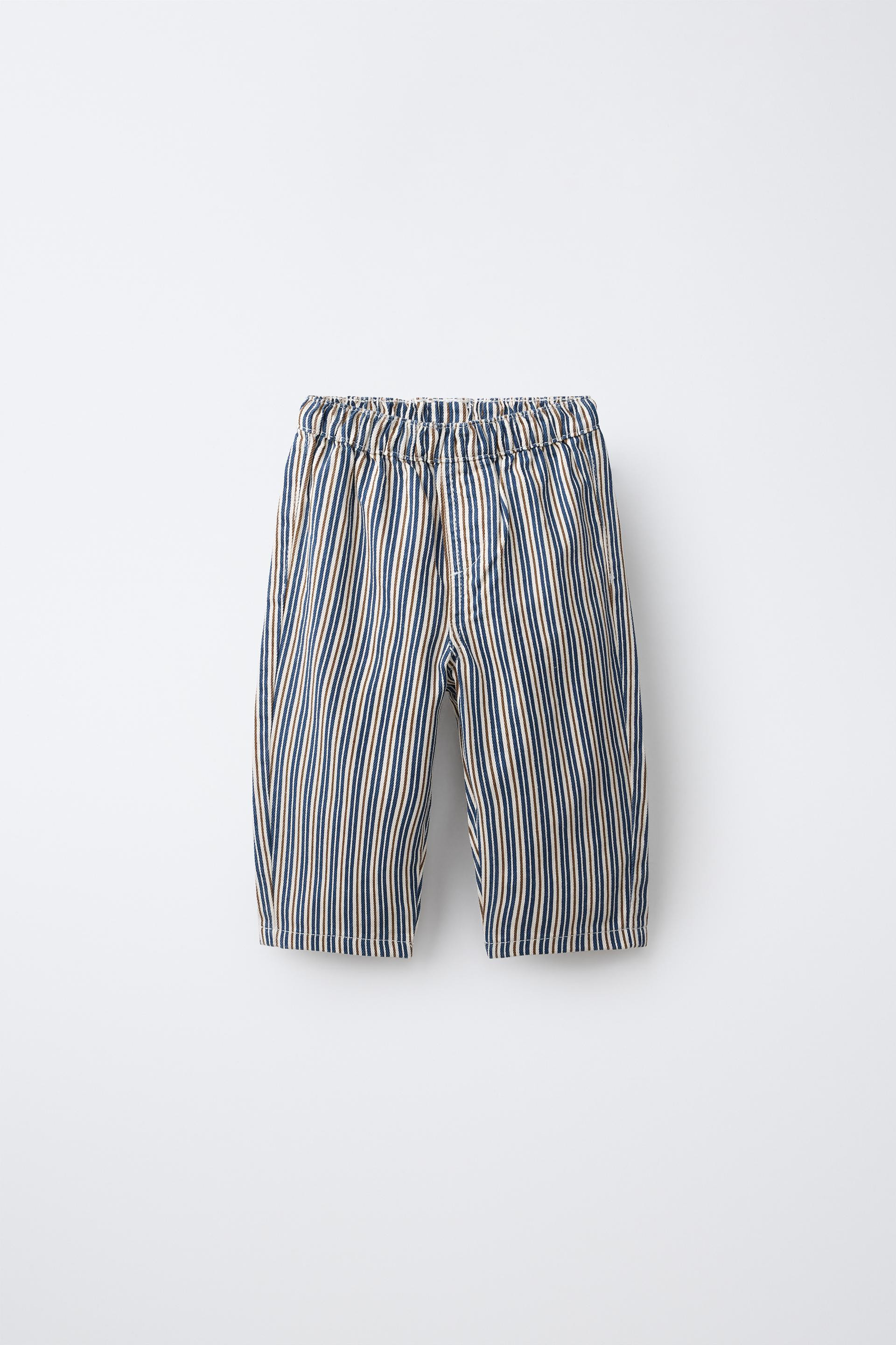 Zara - Striped Twill Pants - Blue / Indigo - 9-12 Months (31,5 Inches) - Kids | Zara US