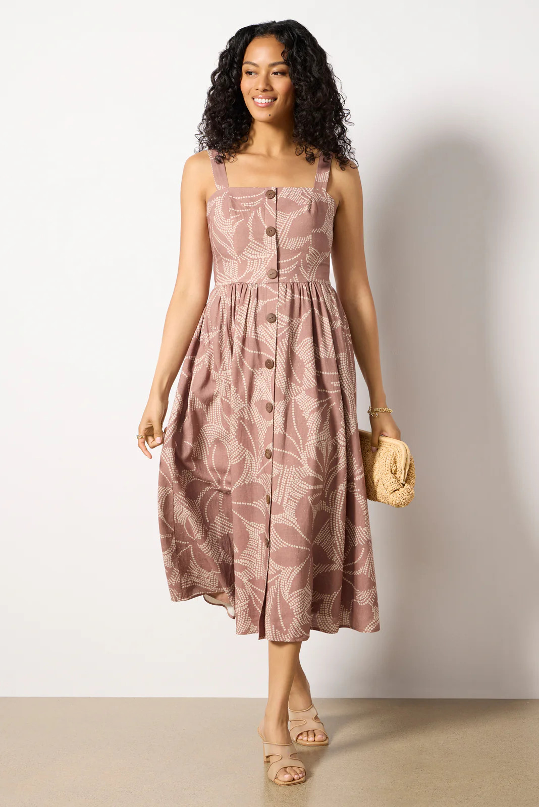 Petersen Button Front Midi Dress | Evereve