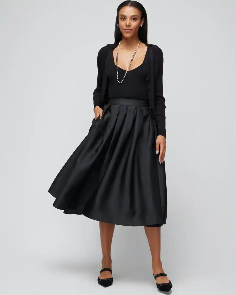 Fit-And-Flare Midi Skirt | White House Black Market