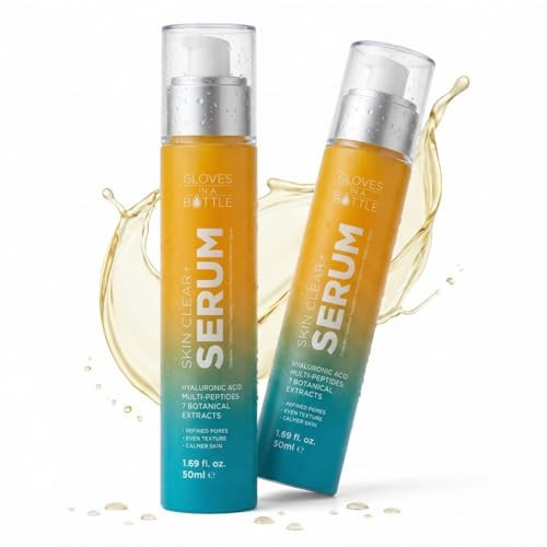 Gloves In A Bottle Skin Clear+ Face Serum for Acne-Prone Skin – Pore Refining, Texture Smoothing, Hydrating Gel with Hyaluronic Acid & Peptides – Lightweight, Non-Comedogenic – 1.69 fl oz (Pack of 2) | Amazon (US)