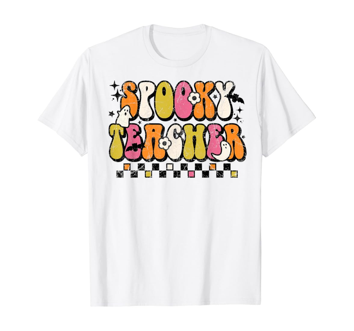 Funny Spooky Season Retro Spooky Teacher Halloween Costume T-Shirt | Amazon (US)