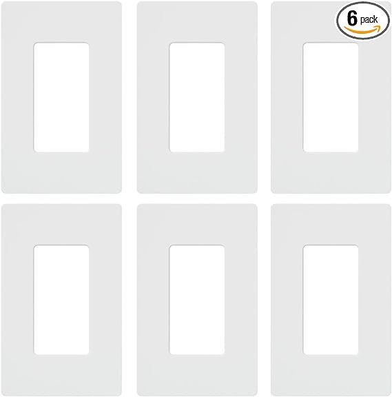 Lutron CW-1-WH Claro Maestro Cw Rectangular Screw less Seamless Wall Plate, Pack of 6 | Amazon (US)
