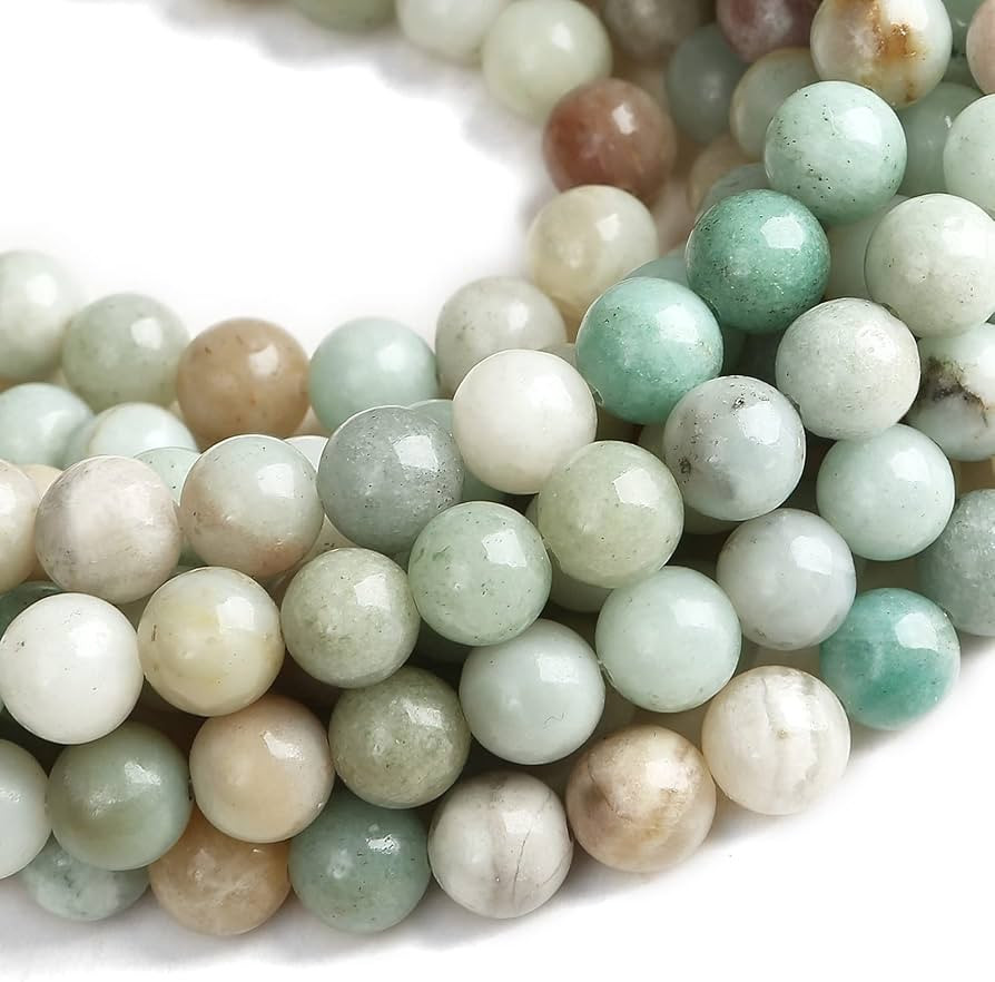 Hixhro 120pcs 8mm Mixedcolor Amazonite Gemstone Beads Natural Stone Beads for Jewelry Making with... | Amazon (US)