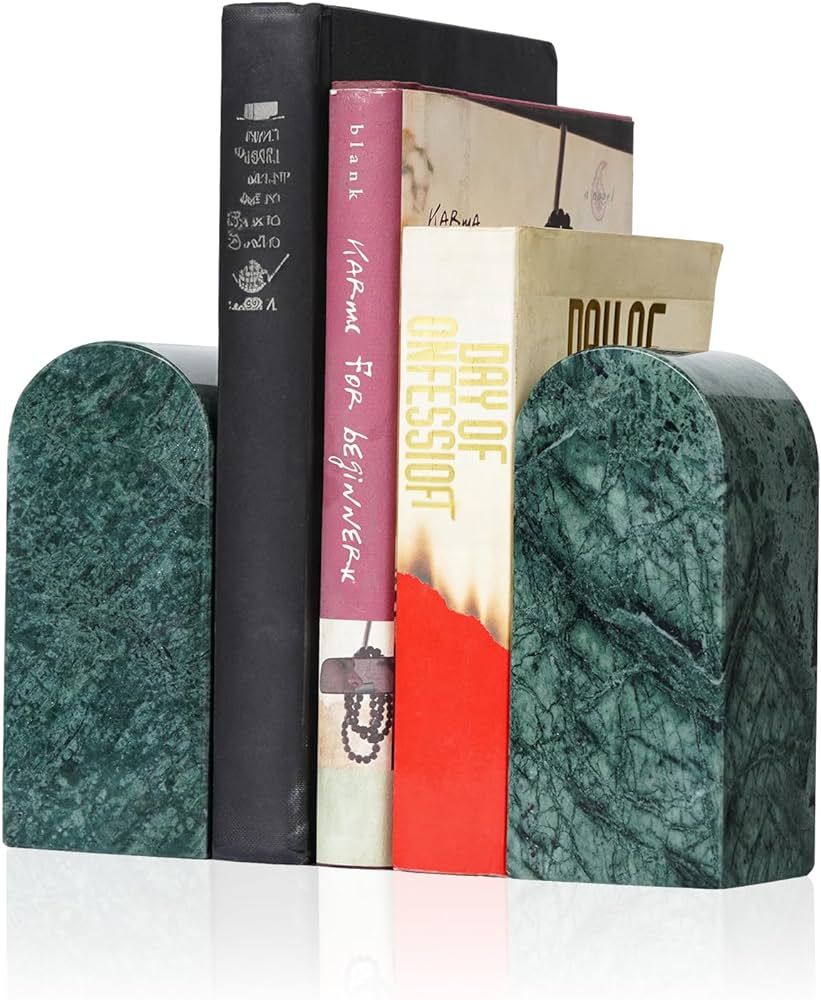 Koville Luxury Indian Marble Bookends for Shelves, Decorative Book Ends, 7lbs Heavy-Duty Marble B... | Amazon (US)