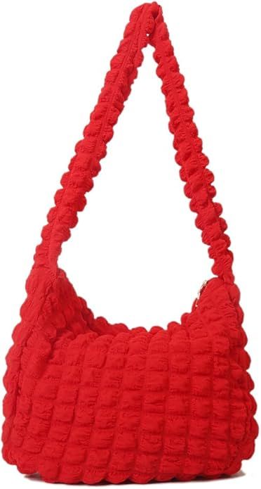 Aktudy Luxury Designer Nylon Shoulder Bag Solid Color Underarm Bag Women Crossbody Bag Pleated Bu... | Amazon (US)
