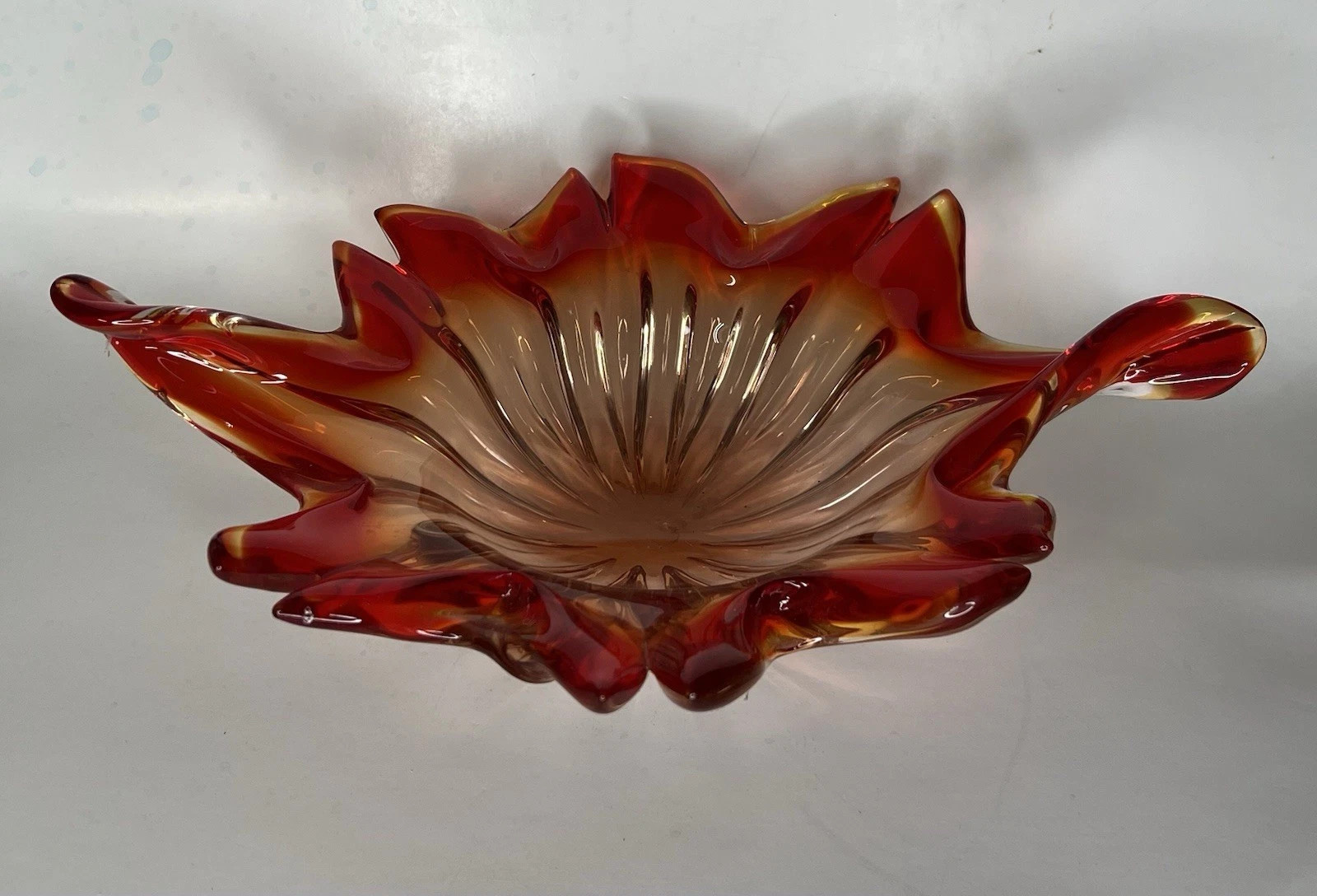 AMAZING!! VTG!! MURANO Amberina/“Blood Red” Sunburst Candy dish/ashtray | eBay US