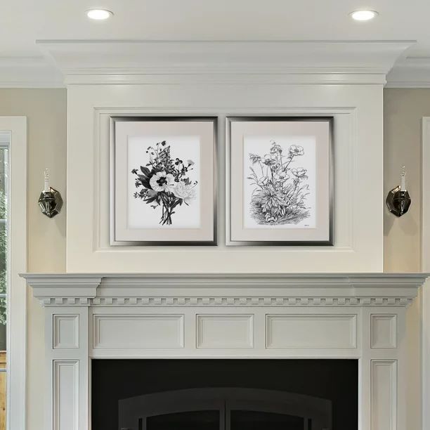 Wexford Home Botanical Black and White II -2 Piece Set - Silver Frame | Walmart (US)