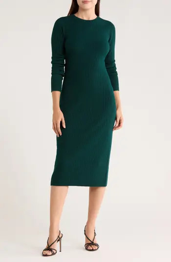Long Sleeve Rib Sweater Dress | Nordstrom Rack