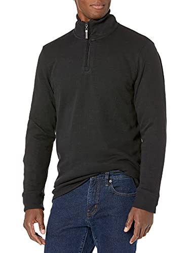 Amazon Essentials Men's Quarter-Zip French Rib Sweater, Black, XX-Large | Amazon (US)