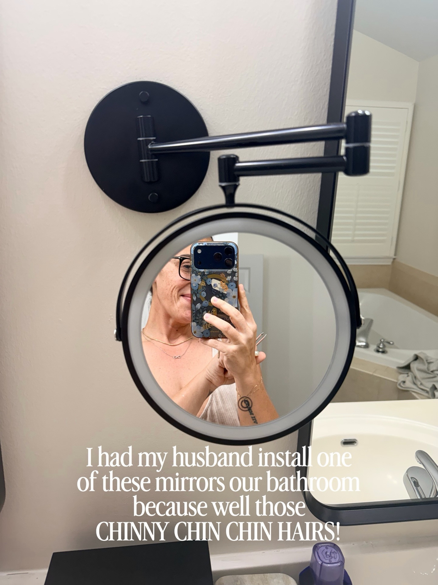 A magnifing mirror does wonders from plucking to perfectly lining your eyes or applying mascara. It's made my morning routine infinitely easier. Wish I had gotten one of these years ago.
#stylishmakeupmirror #magnifyingmirror #lightedmirror  

 #LTKdayinmylife #LTKgrwm #LTKBeauty