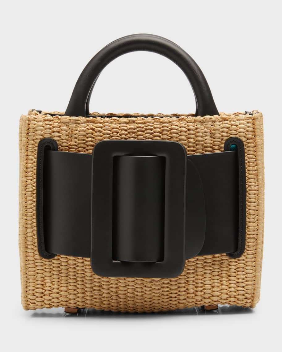 Bobby Buckle Raffia Top-Handle Bag | Neiman Marcus