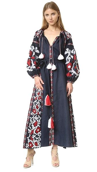 Maxi Dress with Flower Pixel Embroidery | Shopbop