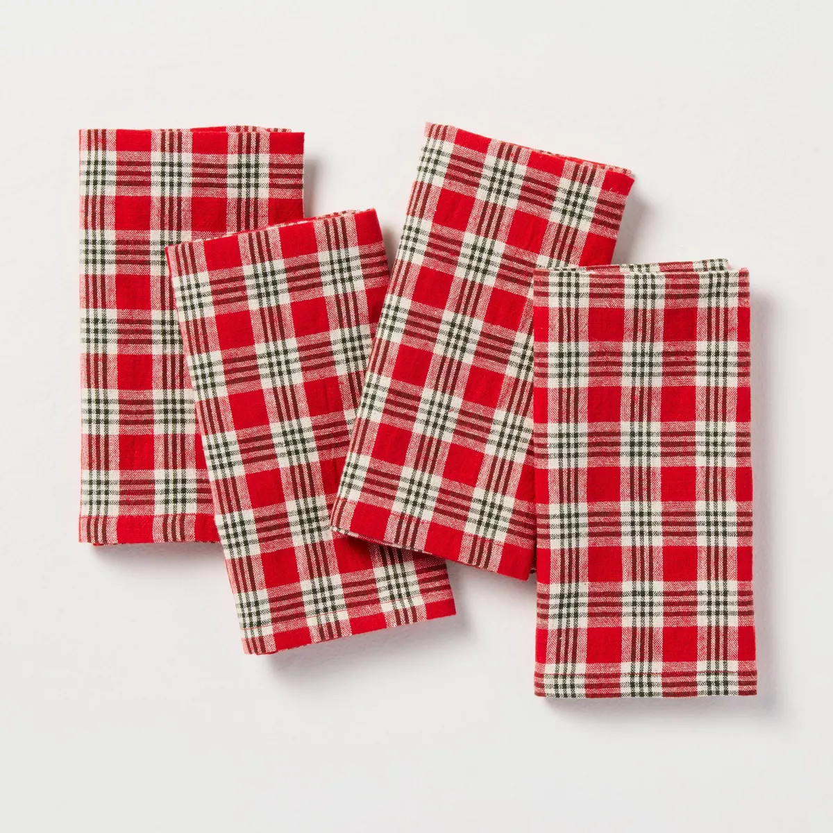 4ct Christmas Plaid Napkins Red - Hearth & Hand\u2122 with Magnolia | Target